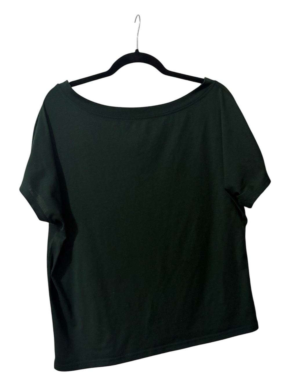SHEIN Green Wide Scoop Neck Short Sleeve Tee